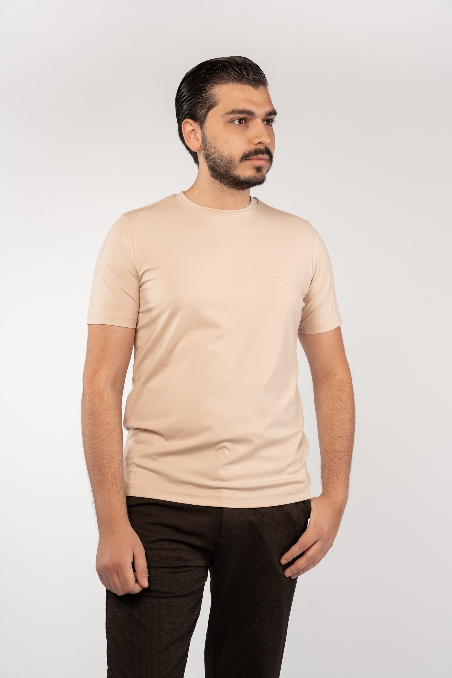 BEIGE CASUAL RAYON TSHIRT
