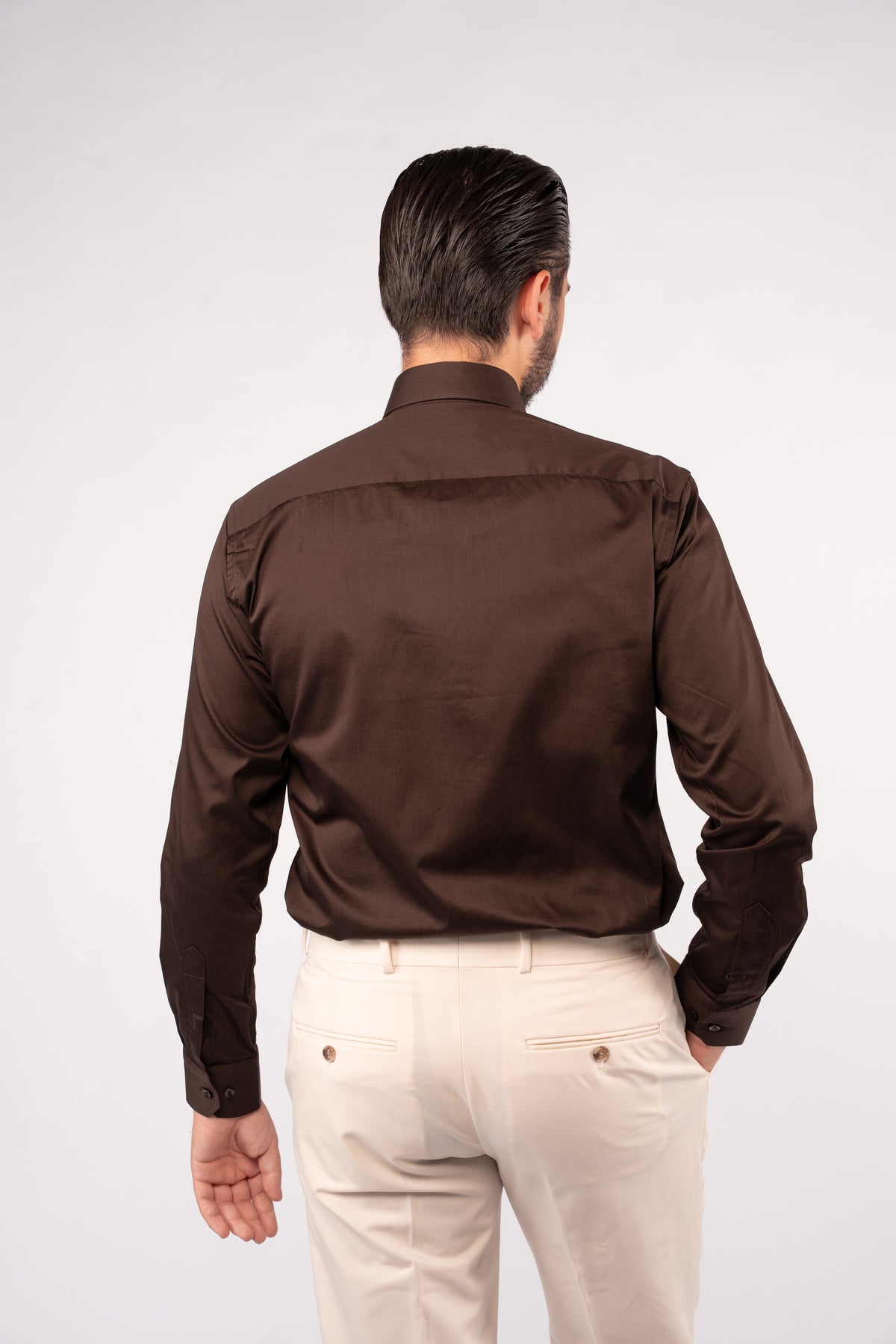 BROWN CLASSIC SHIRT 100% COTTON