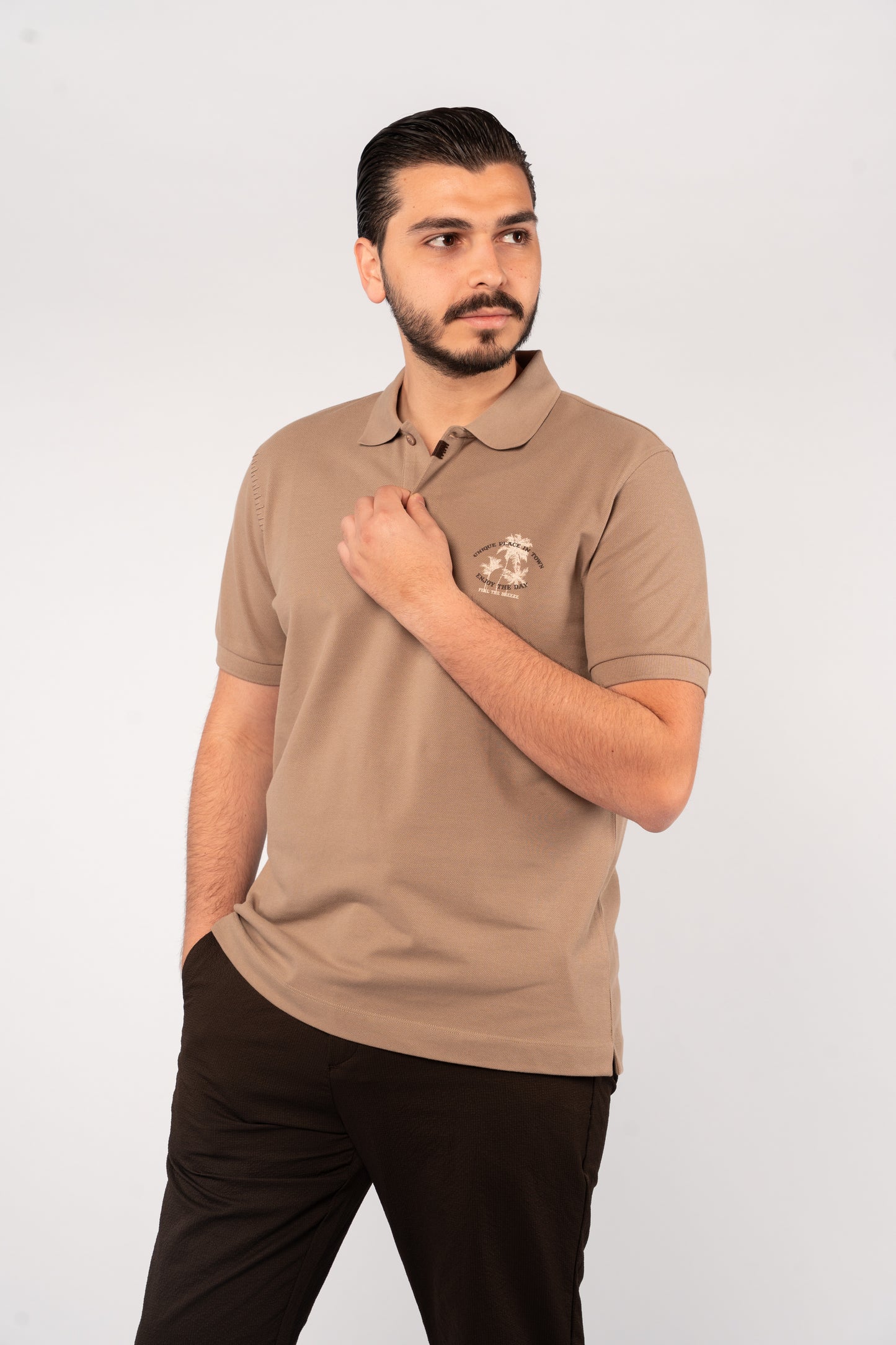 MOCHA MINIMAL PALM POLO