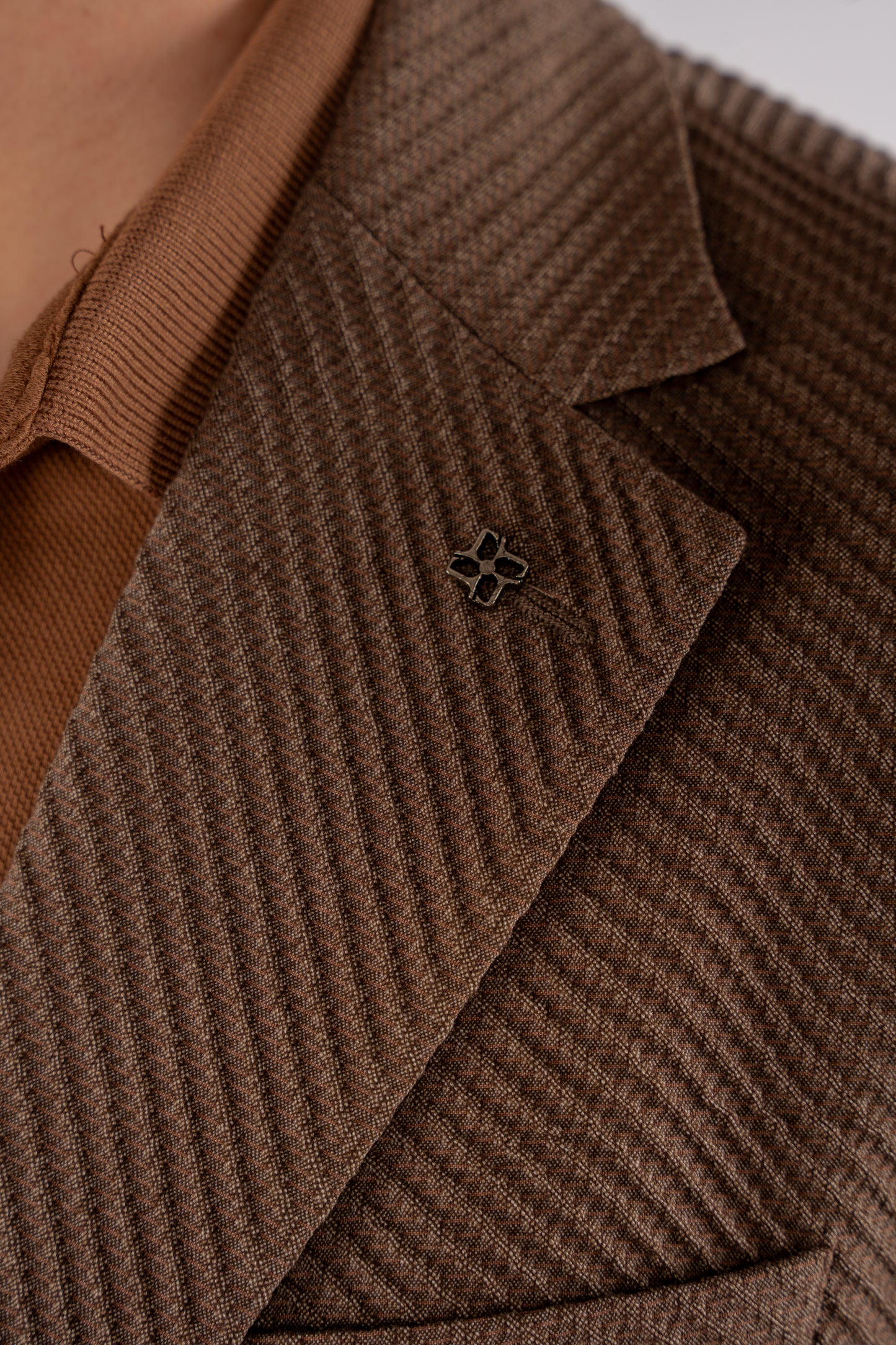 MOCHA DIAGONAL TEXTURE BLAZER