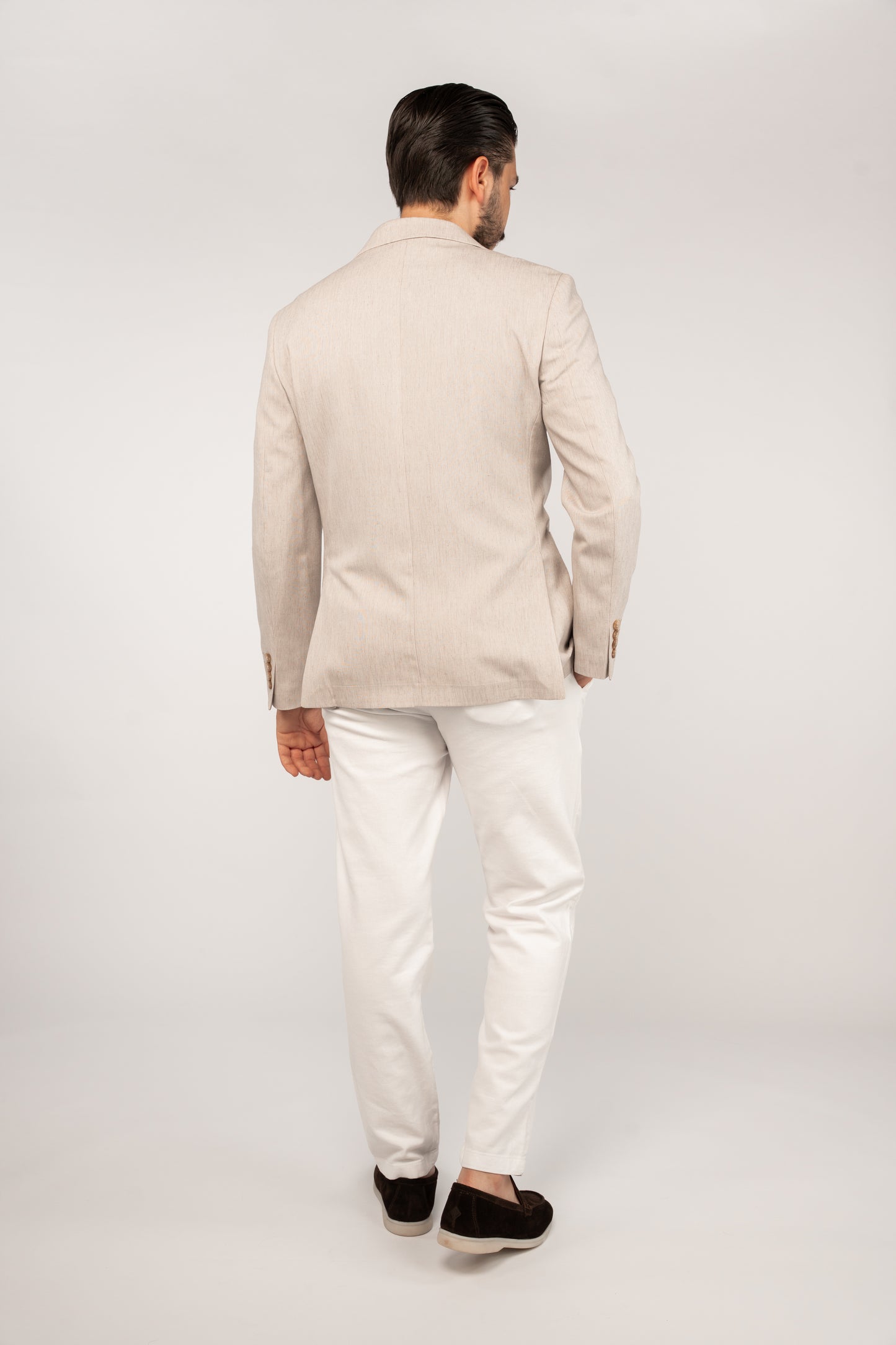 BEIGE SEMI LINEN BLAZER