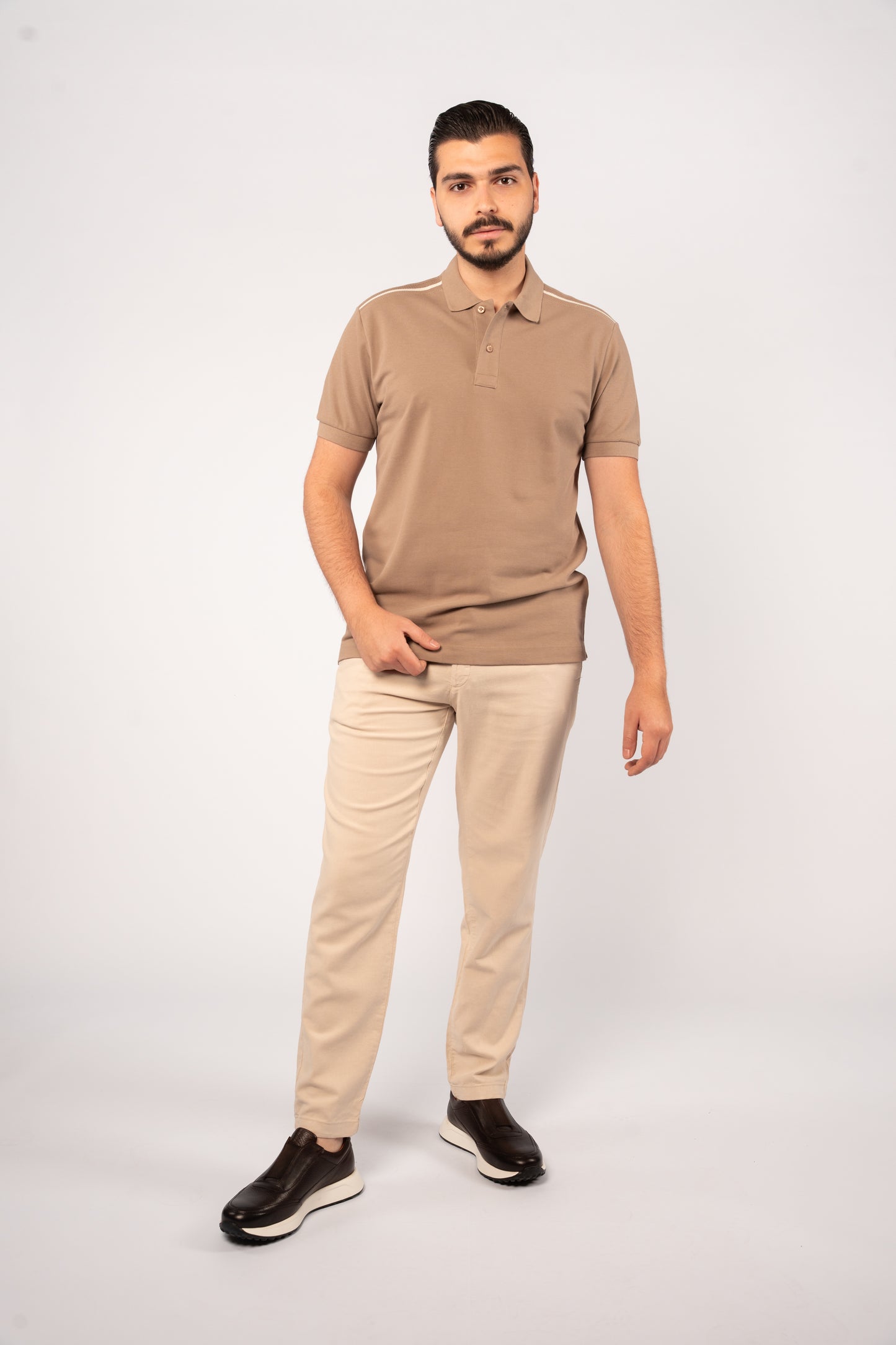 MOCHA CASUAL BUTTON POLO