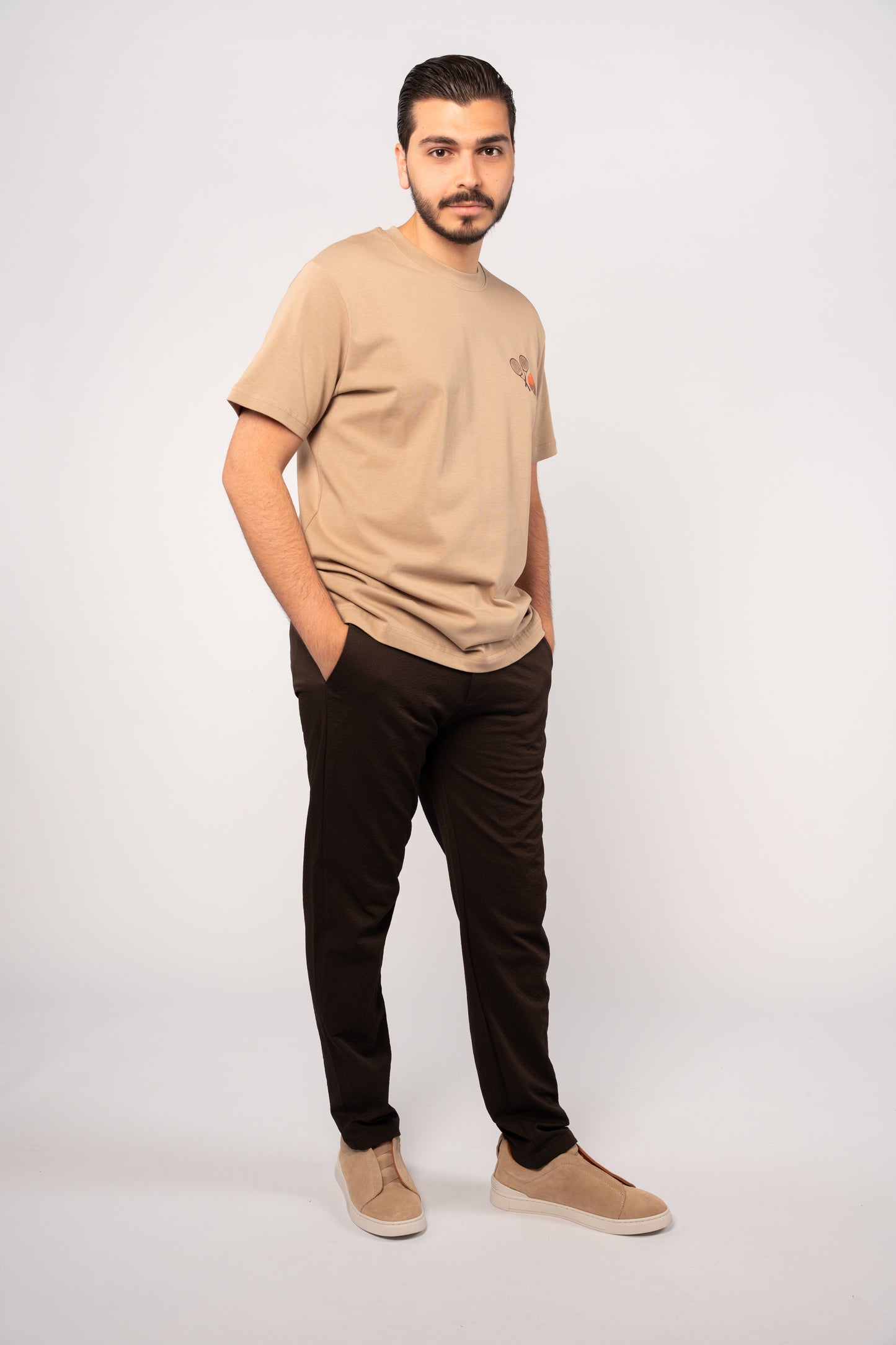 BEIGE TENNIS THICK TSHIRT