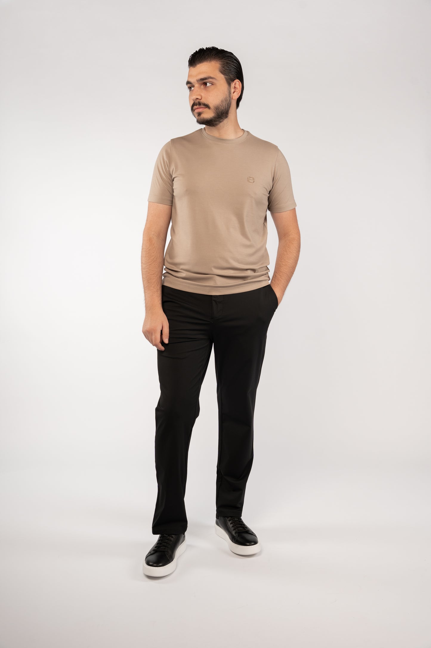 DARK BEIGE CASUAL RAYON TSHIRT