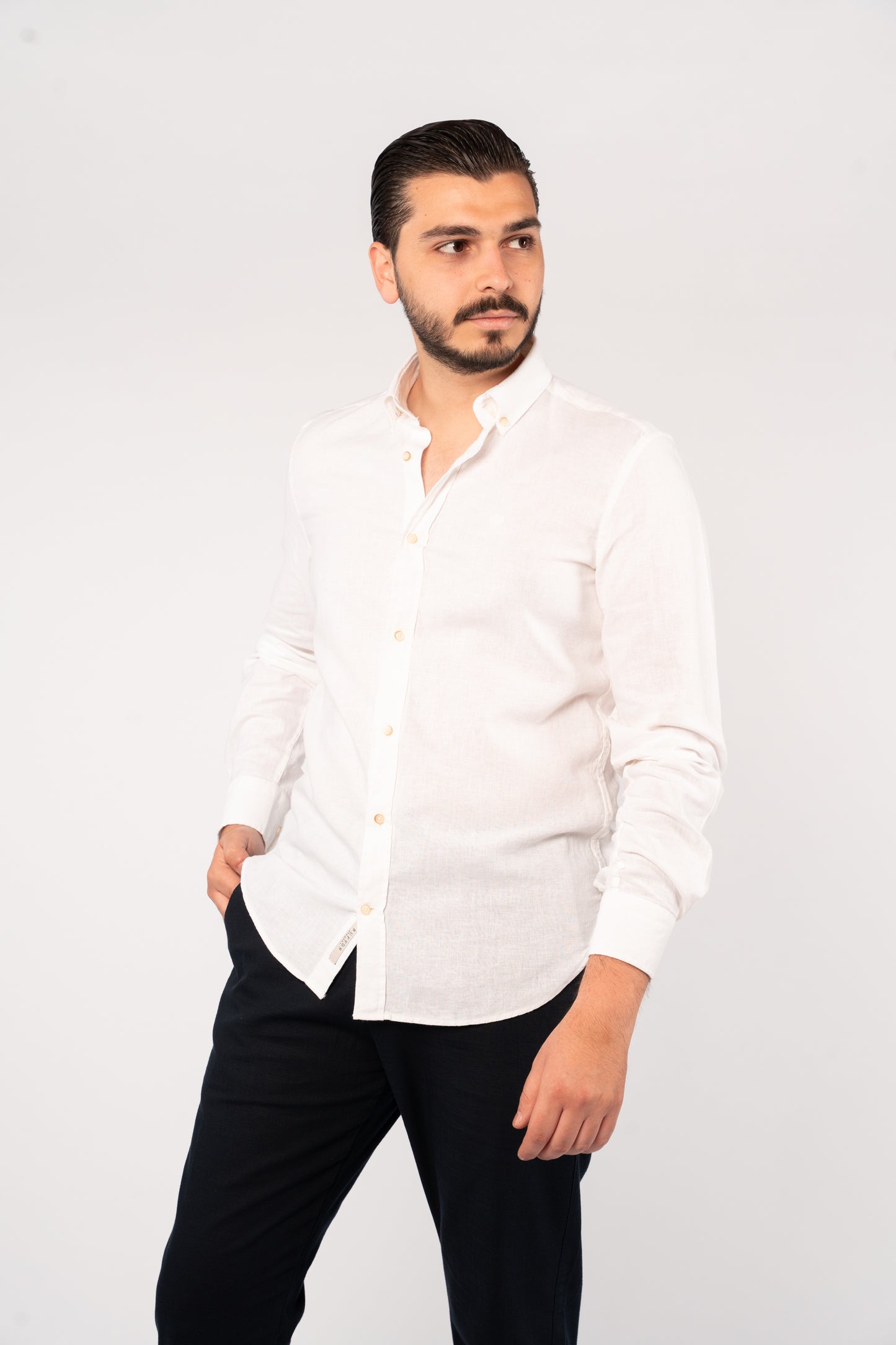 WHITE LINEN SHIRT