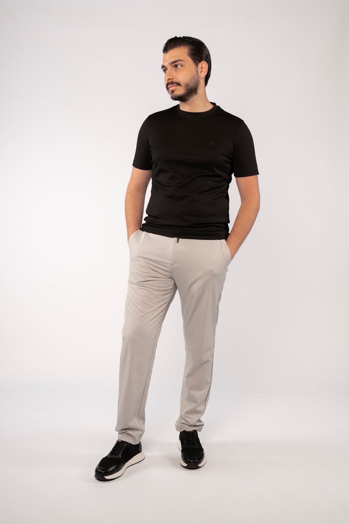 BLACK MERCERIZED TSHIRT