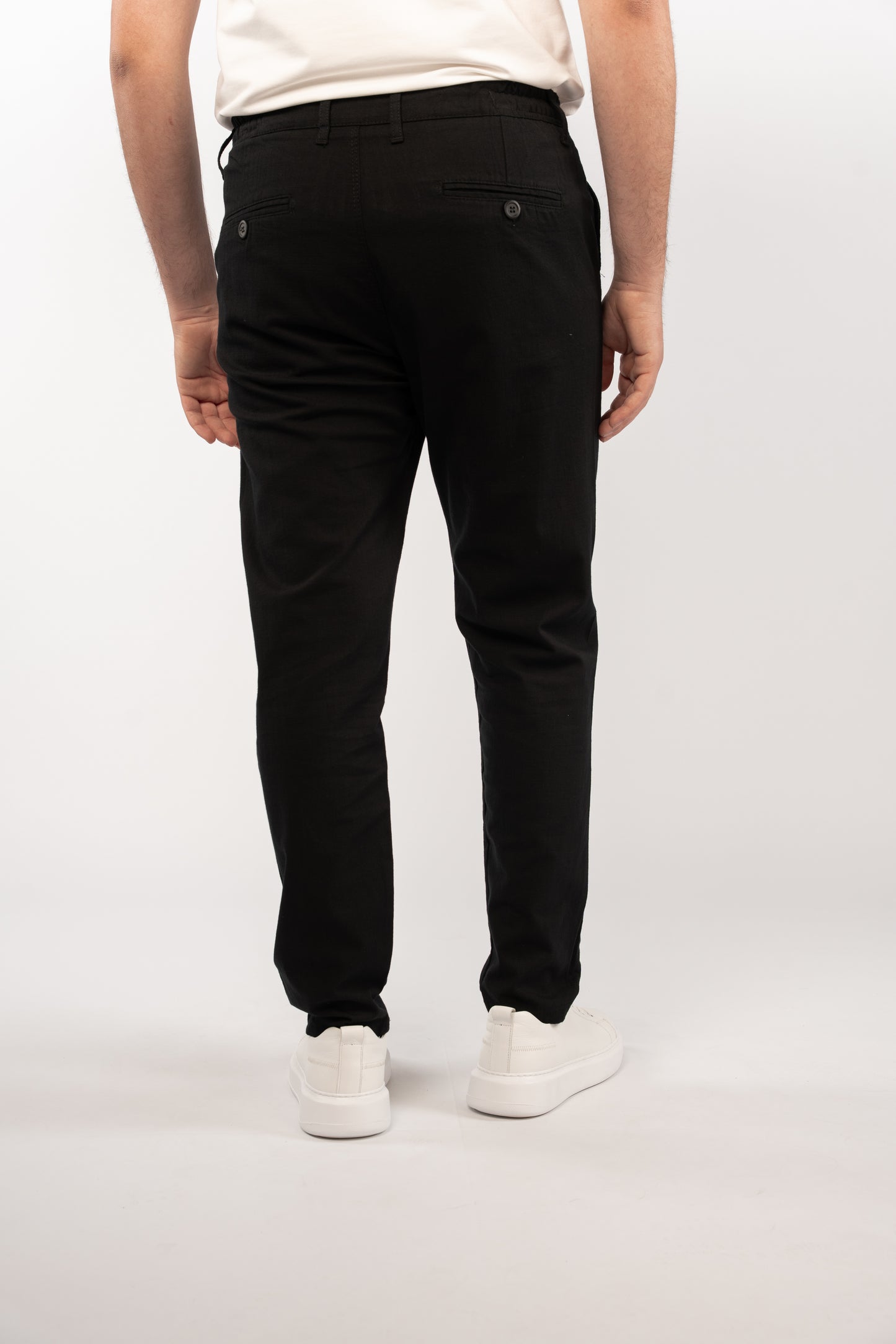 BLACK LINEN TROUSERS