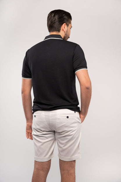 NAVY CLIP BUTTON POLO