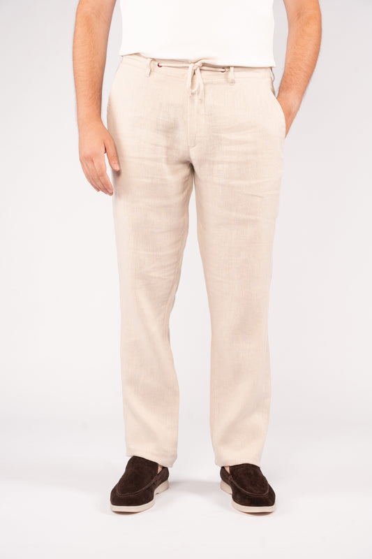 BEIGE 100% LINEN TROUSER