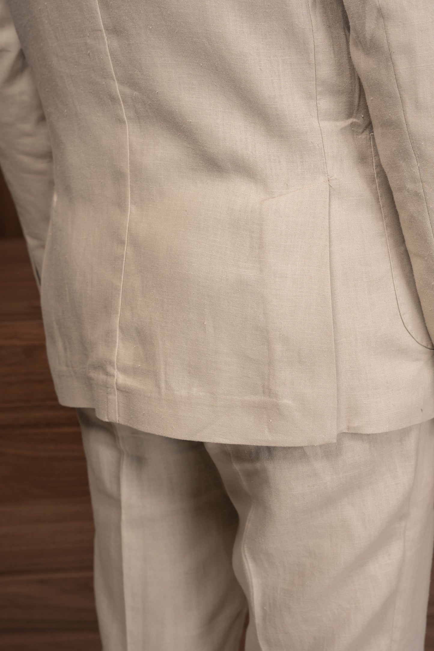 BEIGE CASUAL LINEN SUIT