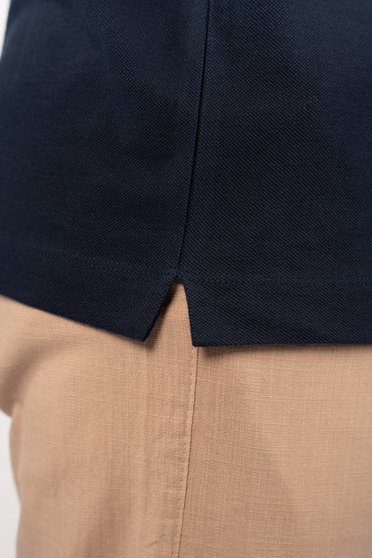 NAVY CASUAL BUTTON POLO