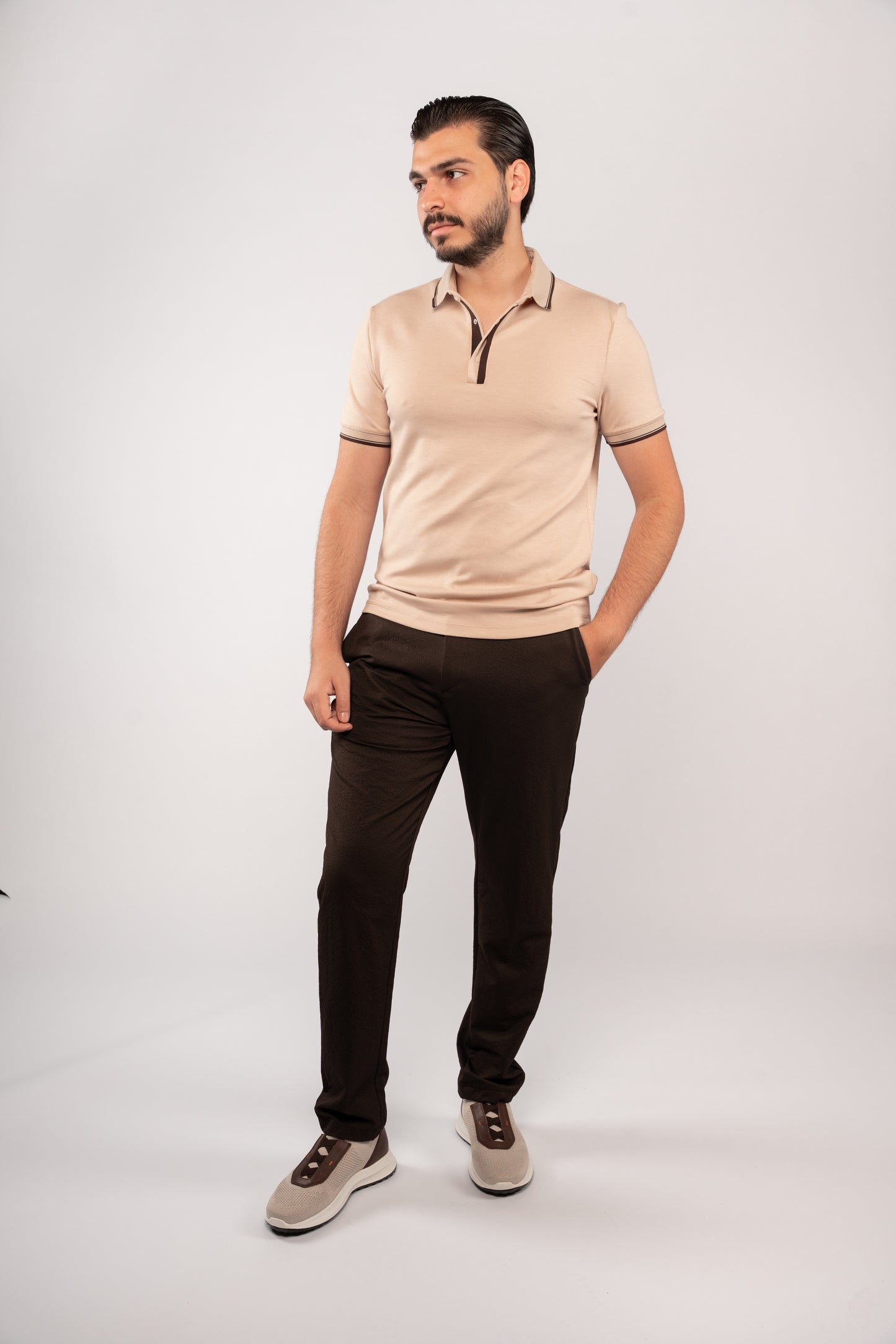 BEIGE CLIP BUTTON POLO