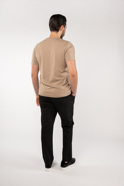 DARK BEIGE CASUAL RAYON TSHIRT