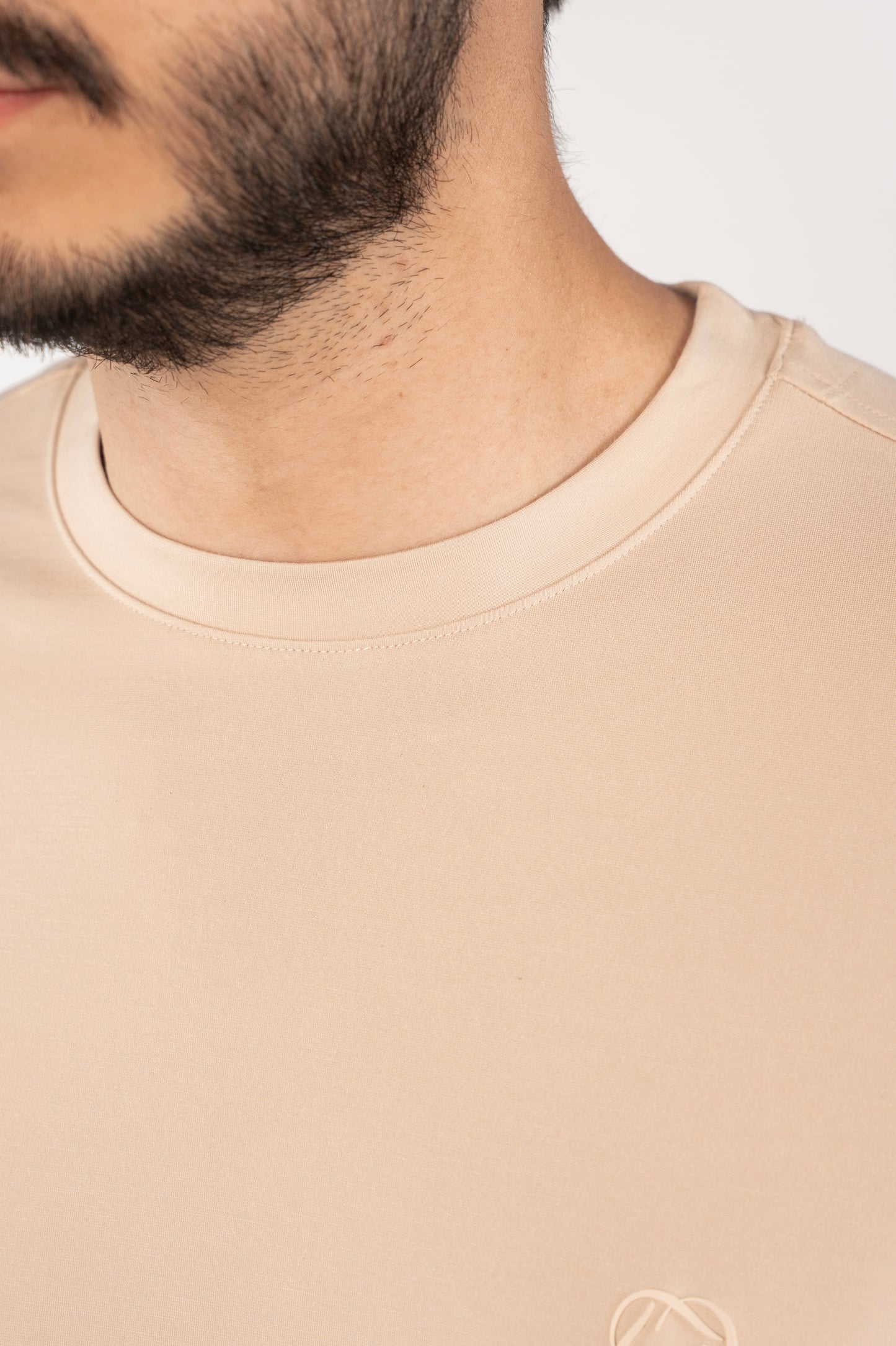 BEIGE CASUAL RAYON TSHIRT