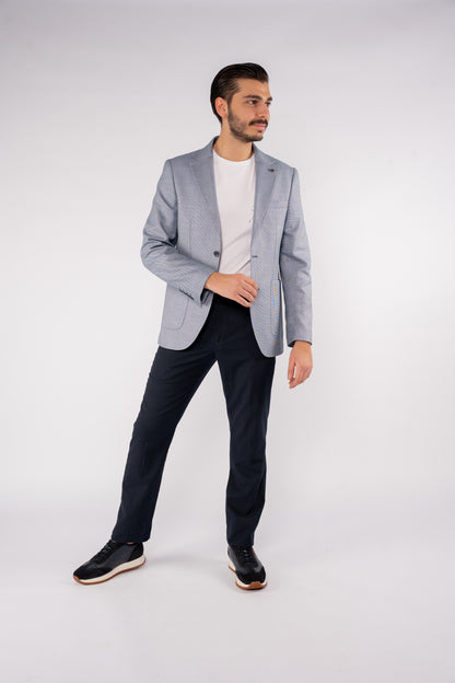 NAVY MINIMAL ZIGZAG BLAZER