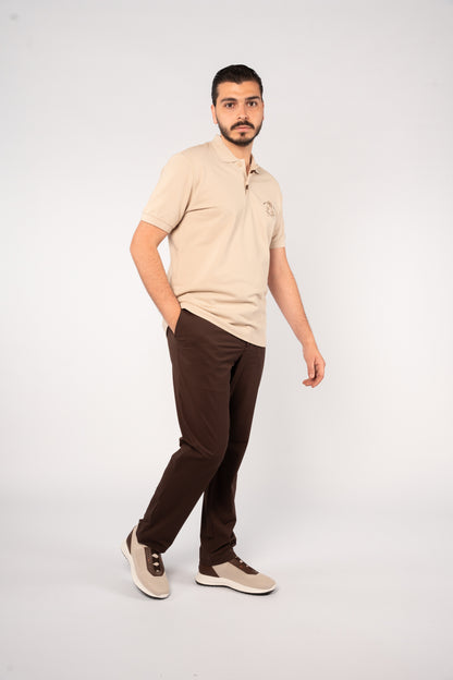 BEIGE MINIMAL PALM POLO