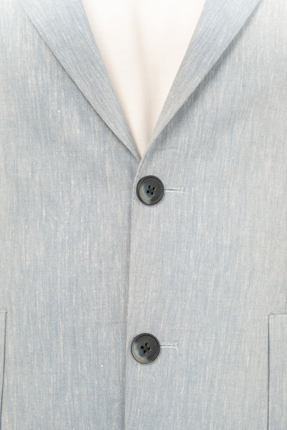 BLUE SEMI LINEN BLAZER