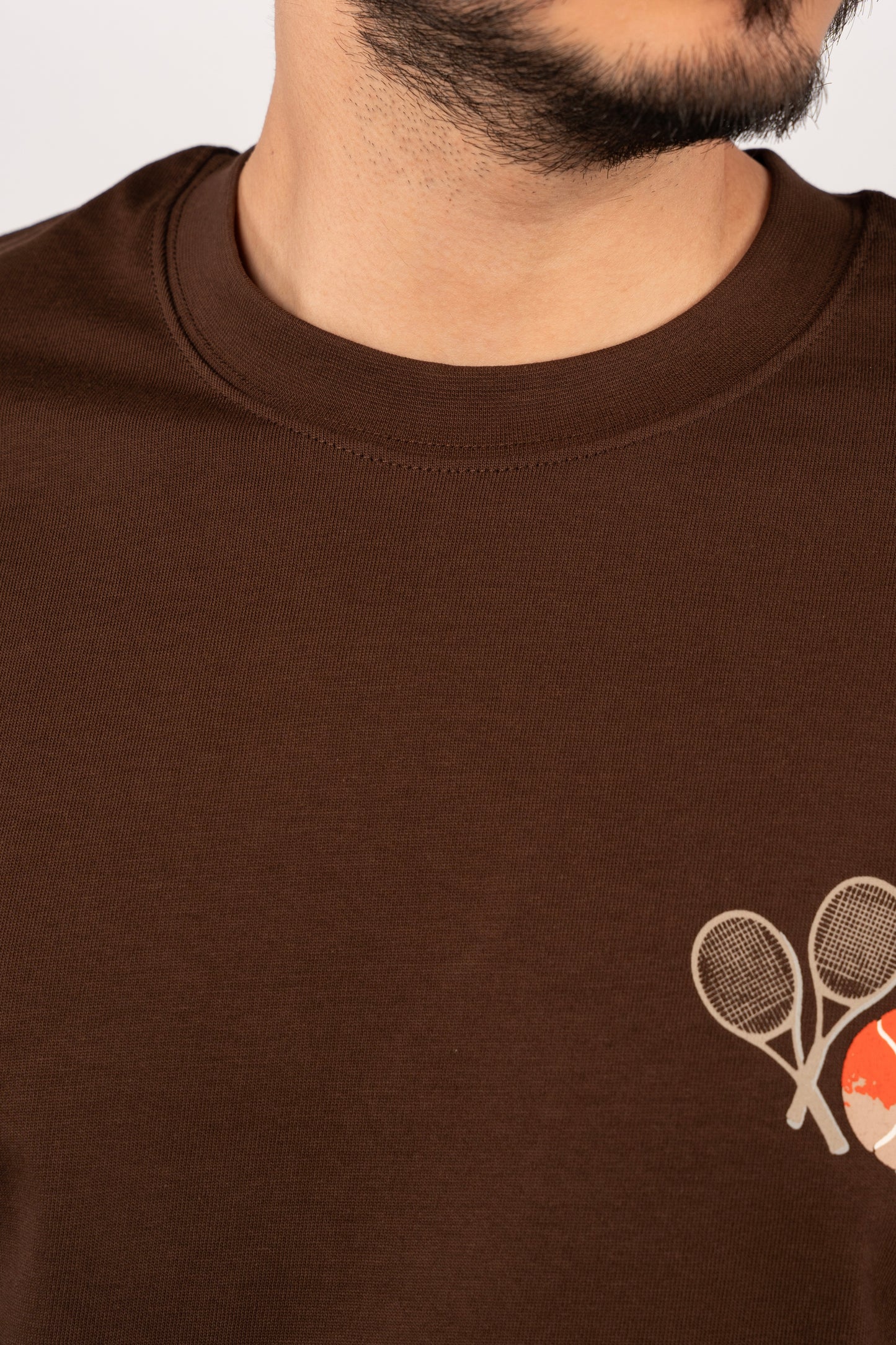 BROWN TENNIS THICK TSHIRT