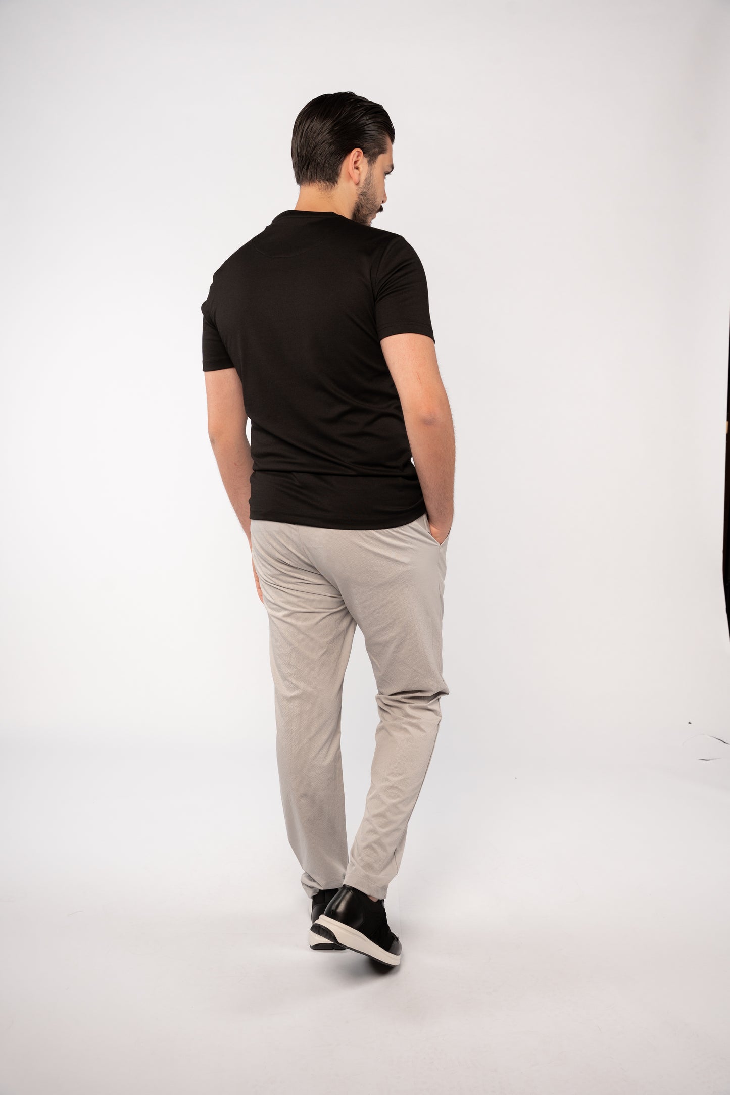 BLACK MERCERIZED TSHIRT