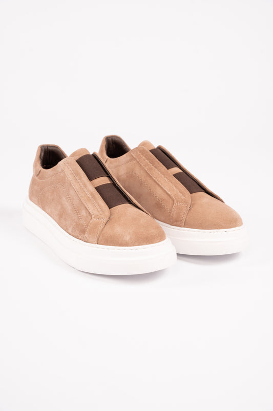 BEIGE SUEDE HIGHSOLE ELASTIC SNEAKER