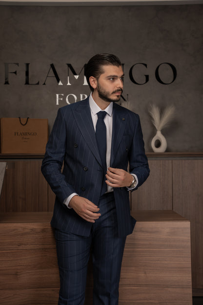 NAVY LINED DOBETTI SUIT