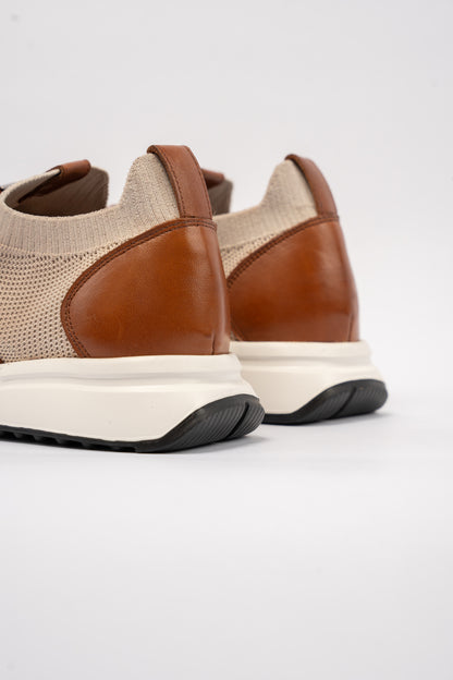 BEIGE HAVANA MIX MATERIAL SNEAKER