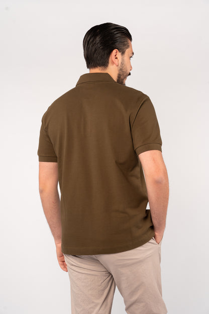 OLIVE MINIMAL PALM POLO