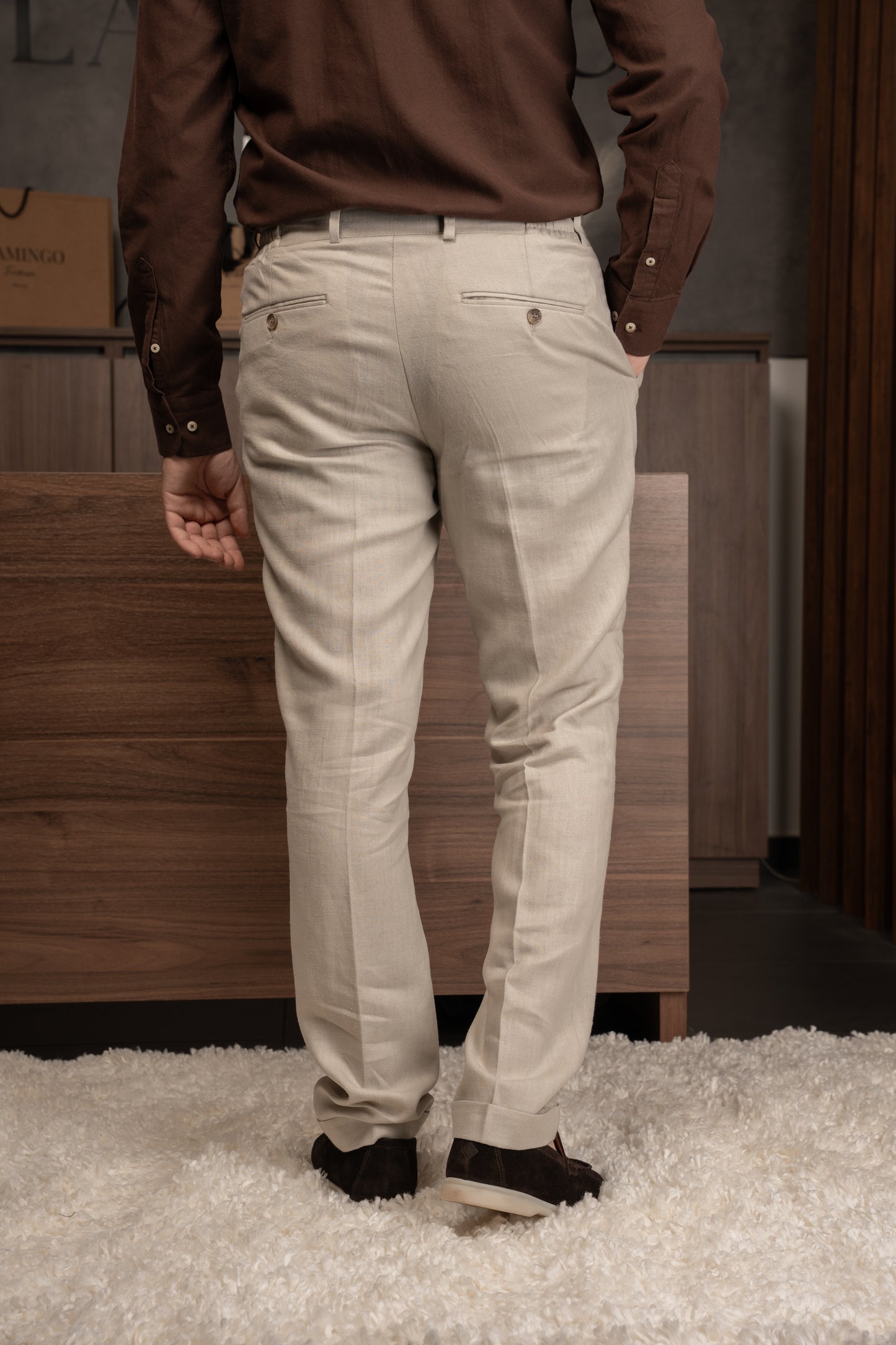 BEIGE CASUAL LINEN SUIT