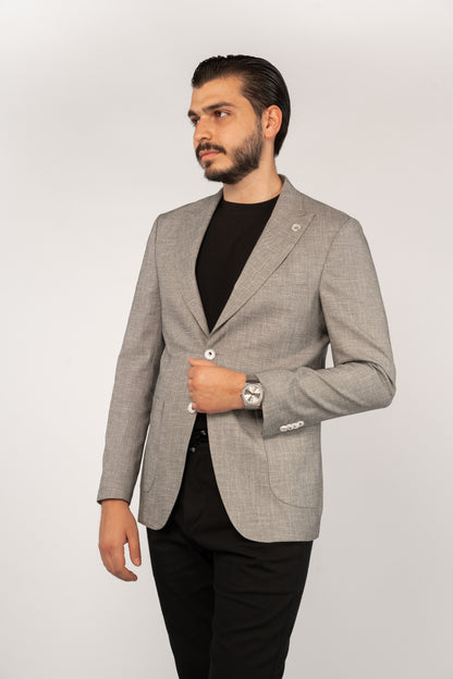 GREY SEMI LINEN BLAZER