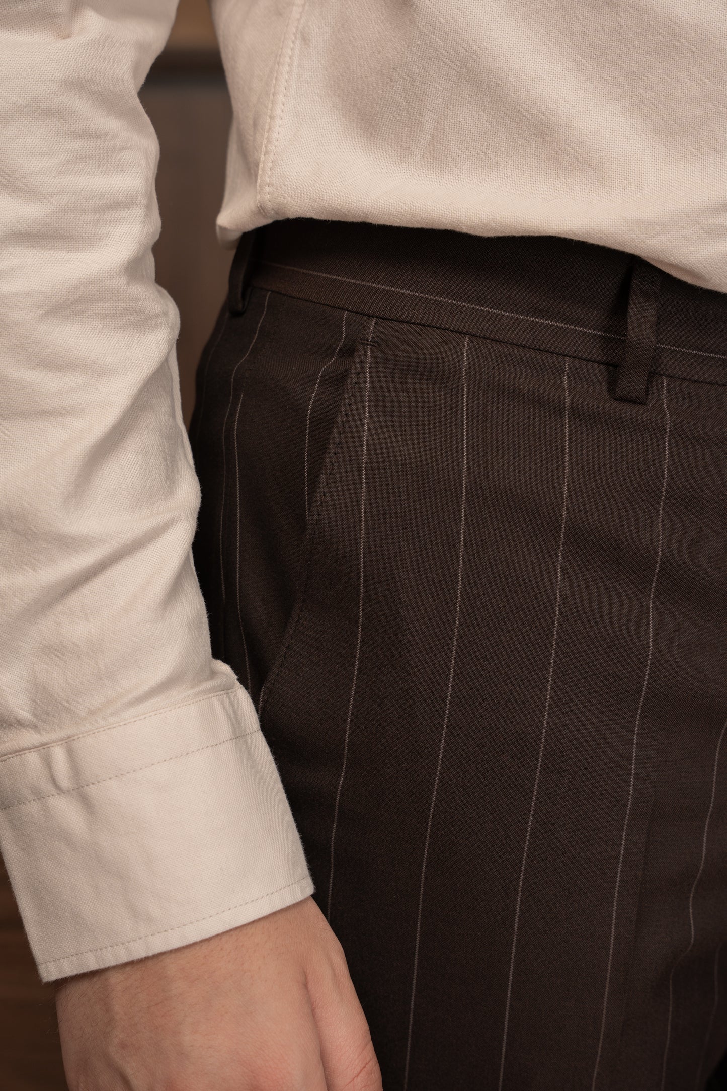 BROWN LINED DOBETTI SUIT
