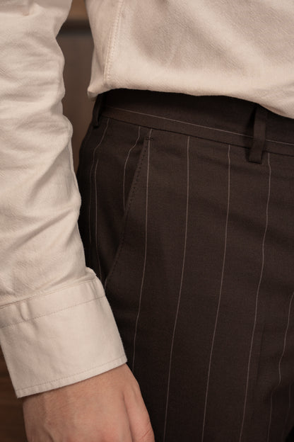 BROWN LINED DOBETTI SUIT