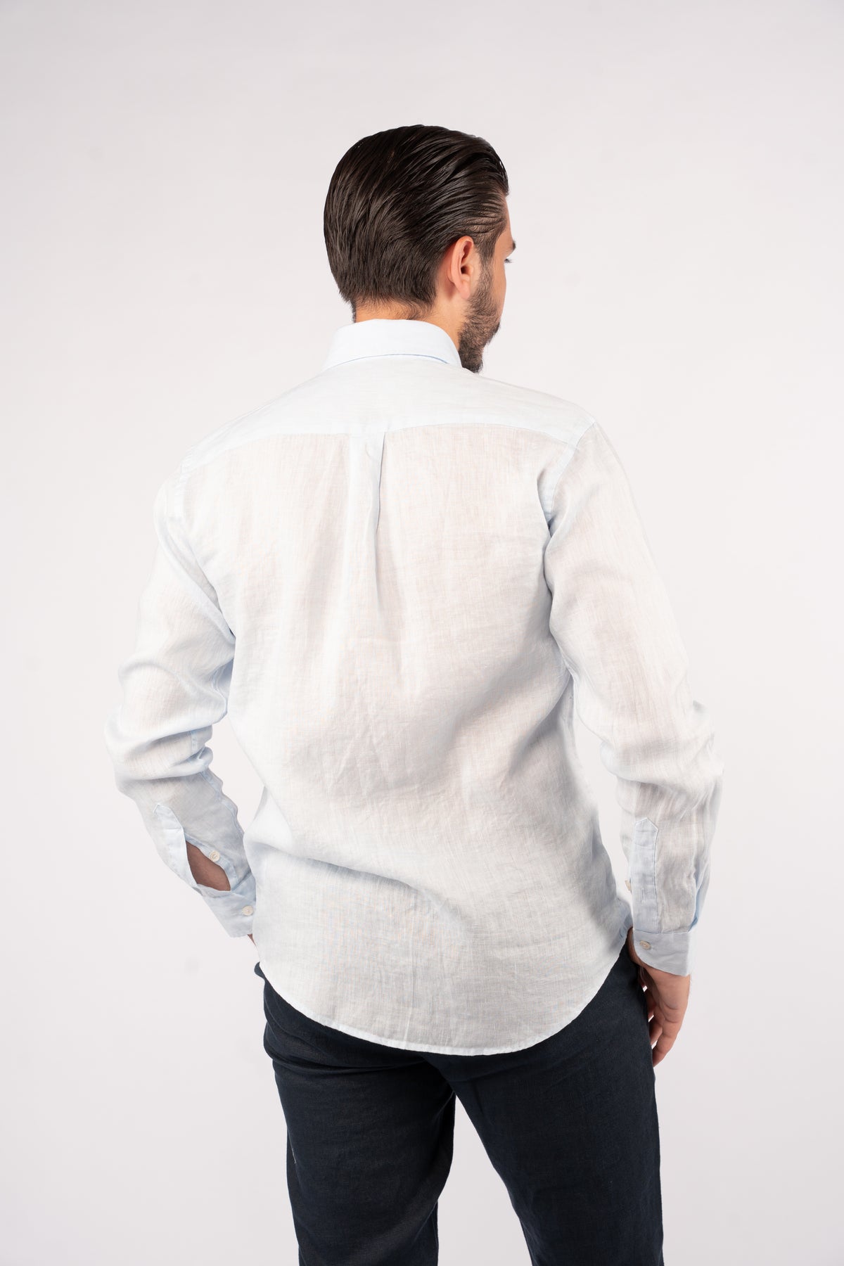 BLUE 100% LINEN SHIRT