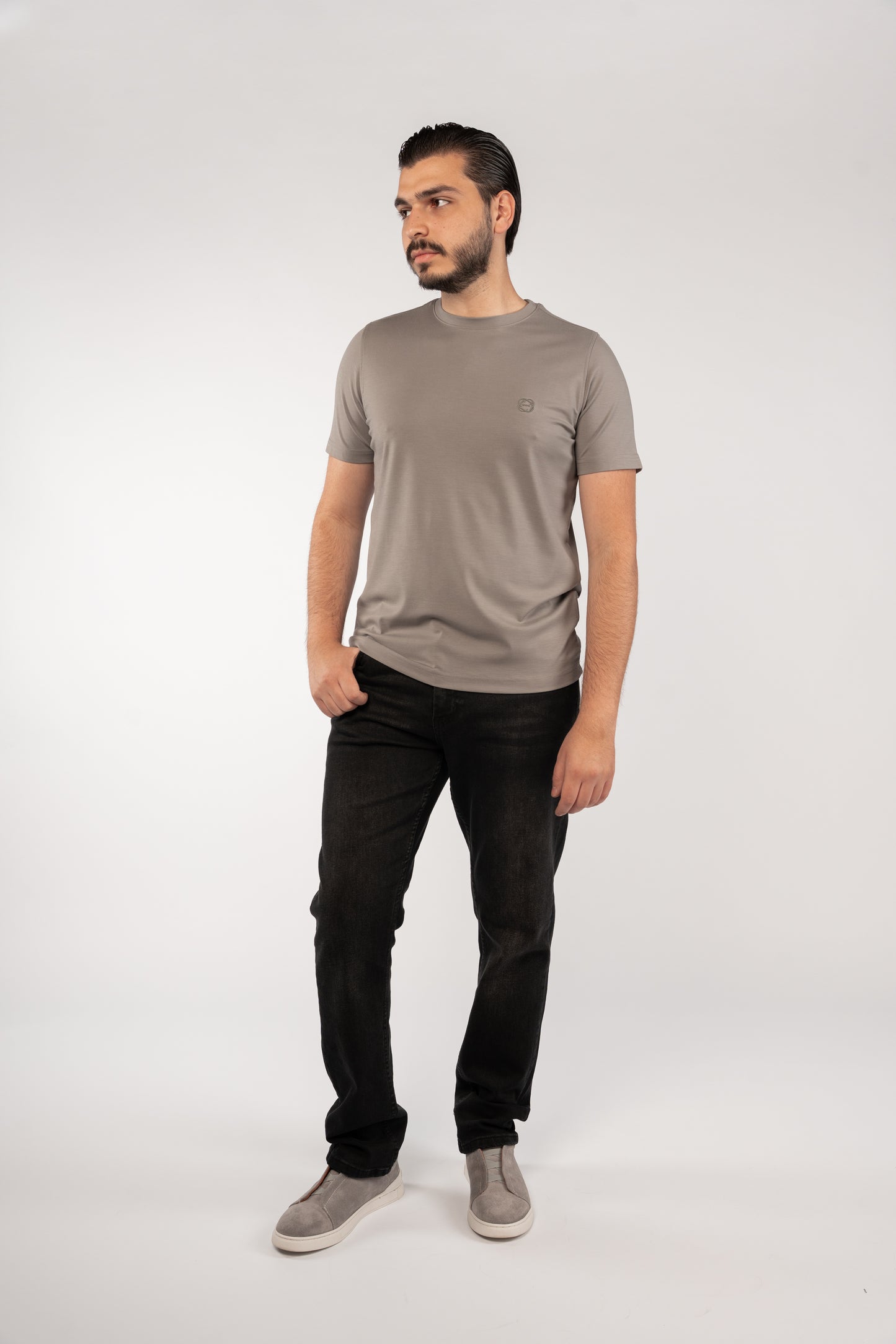 GREY CASUAL RAYON TSHIRT