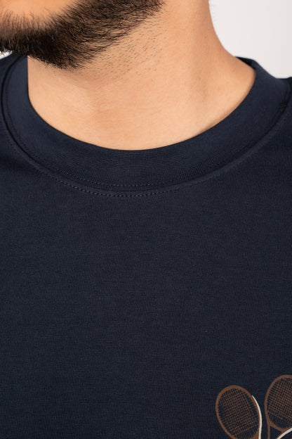 NAVY TENNIS THICK TSHIRT