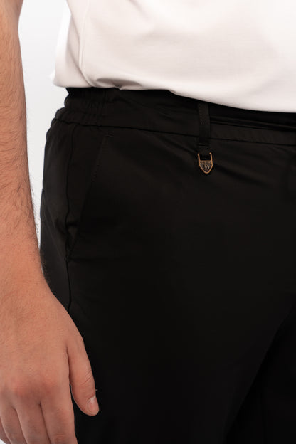 BLACK SEMI CASUAL SPANDEX PANT