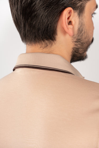 BEIGE CLIP BUTTON POLO