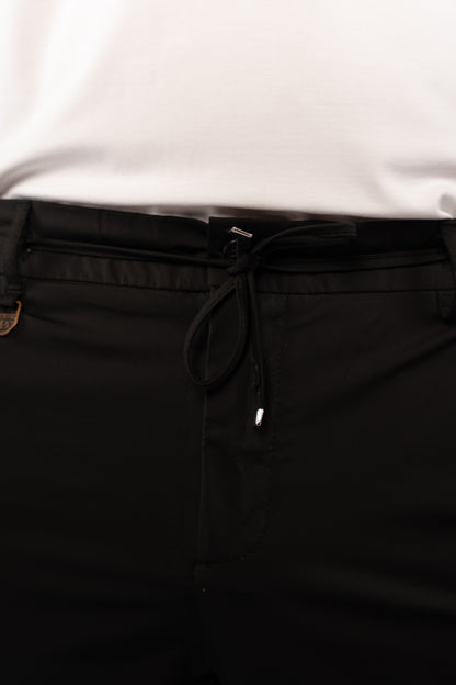 BLACK SEMI CASUAL SPANDEX PANT