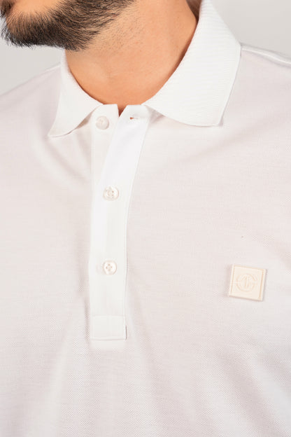 WHITE CASUAL BUTTON POLO