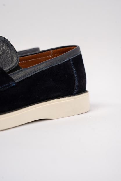 NAVY MIXED PENNY LOAFER