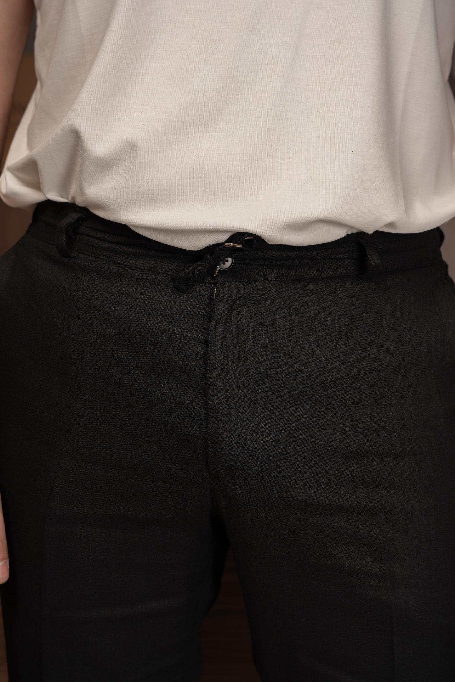 BLACK CASUAL LINEN SUIT