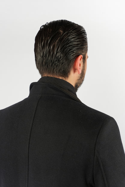 NAVY SOPHISTICATED WOOL COAT