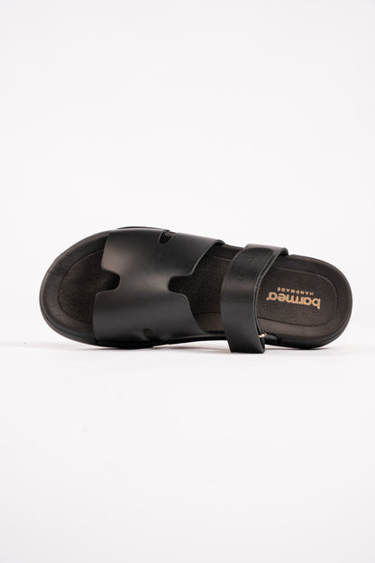 BLACK 100% LEATHER SLIPPERS
