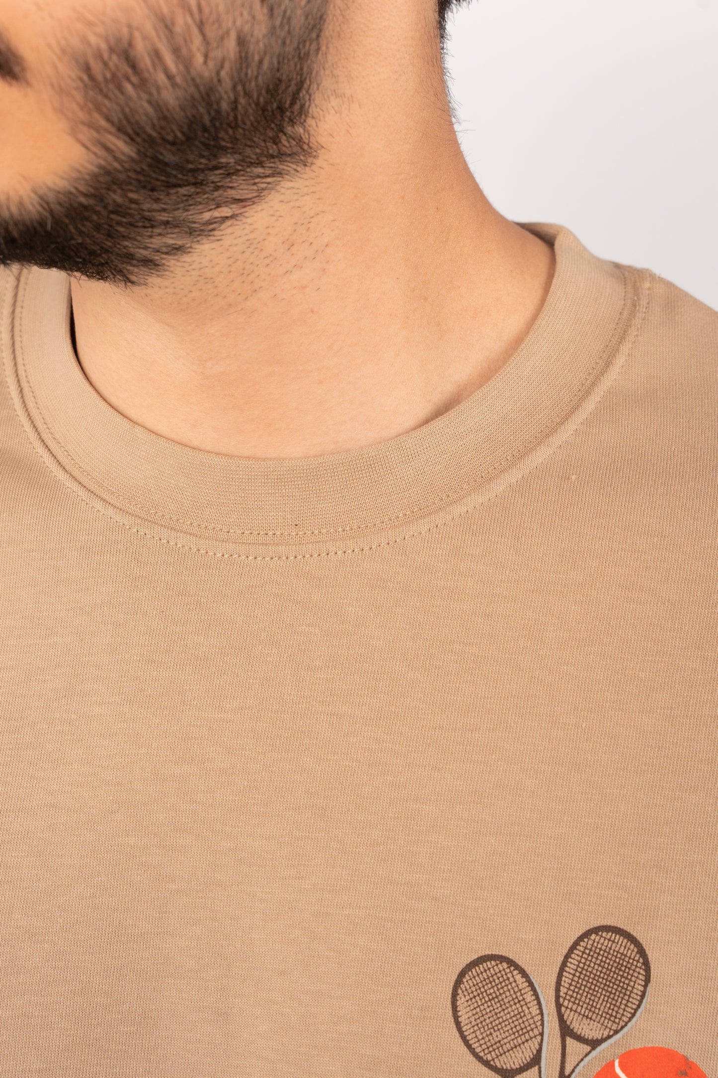 BEIGE TENNIS THICK TSHIRT