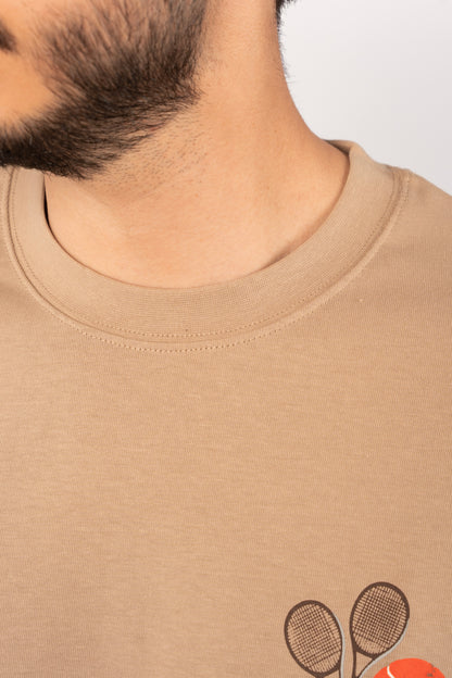 BEIGE TENNIS THICK TSHIRT