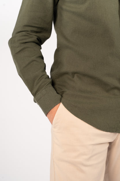 OLIVE LINEN SHIRT