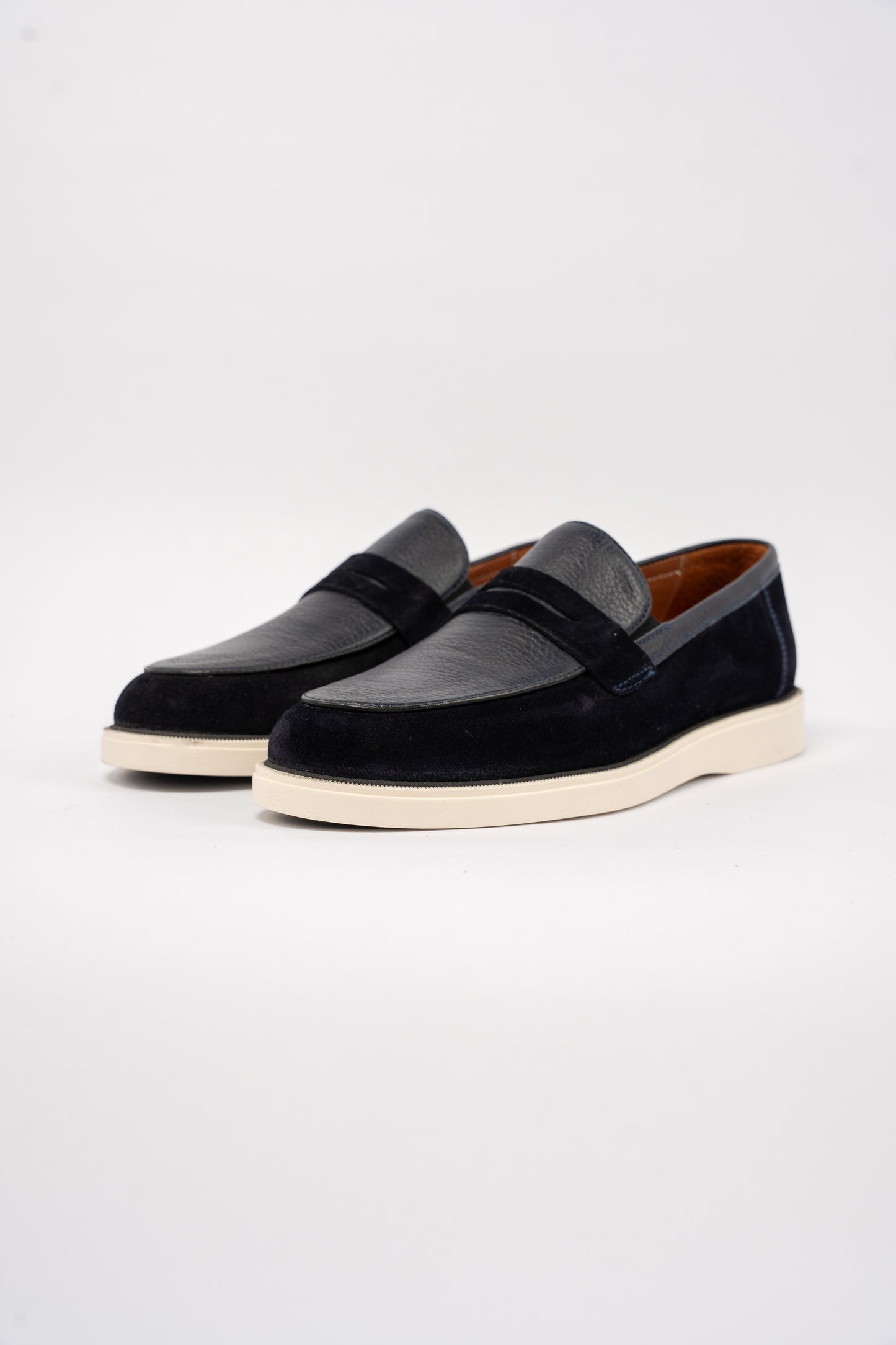 NAVY MIXED PENNY LOAFER