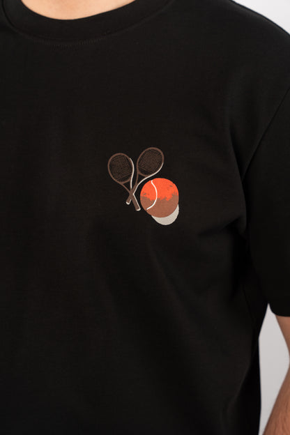 BLACK TENNIS THICK TSHIRT