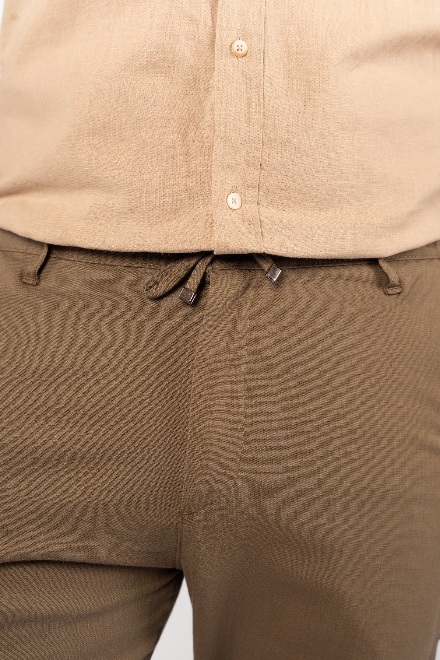 OLIVE LINEN TROUSERS