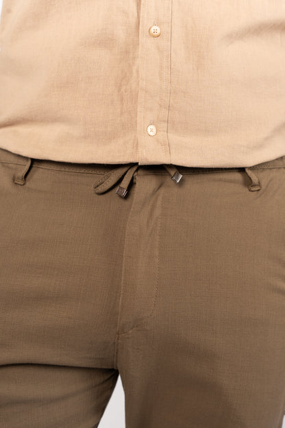 OLIVE LINEN TROUSERS