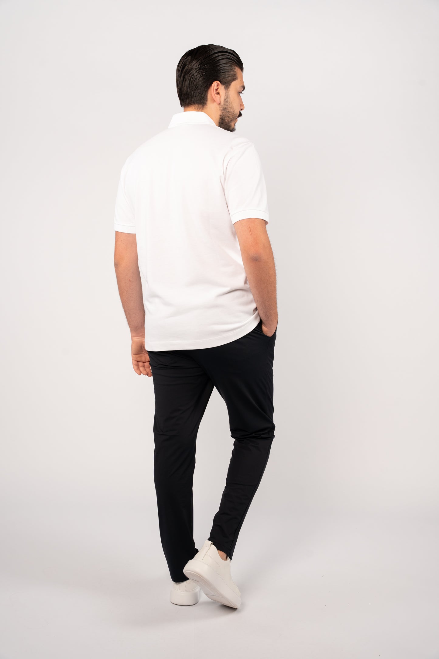 WHITE CASUAL BUTTON POLO